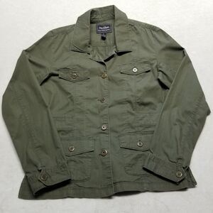Steve & Barry's Womens Medium Jacket Army Green Lightweight Utility Safari